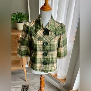 XXI Plaid Crop Jacket- Size Small
